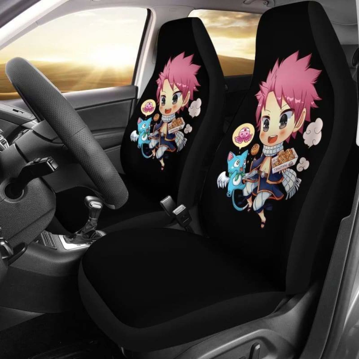 Natsu Happy Chibi Fairy Tail Car Seat Covers Universal Fit 051312