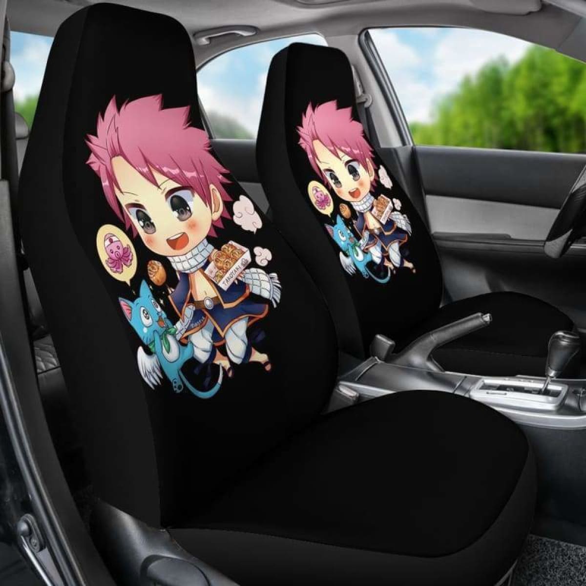 Natsu Happy Chibi Fairy Tail Car Seat Covers Universal Fit 051312