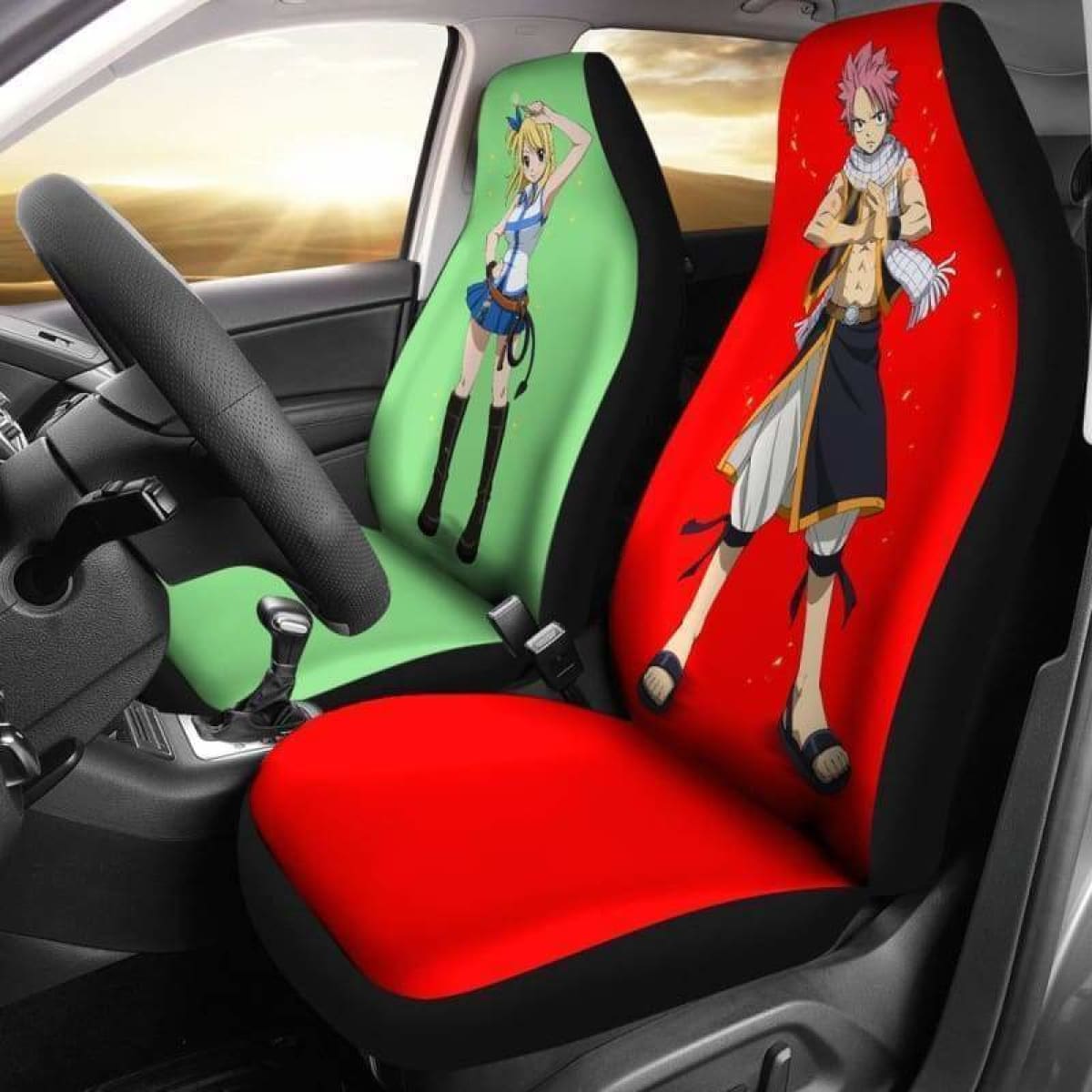 Natsu Lucy Fairy Tail Car Seat Covers Universal Fit 051312
