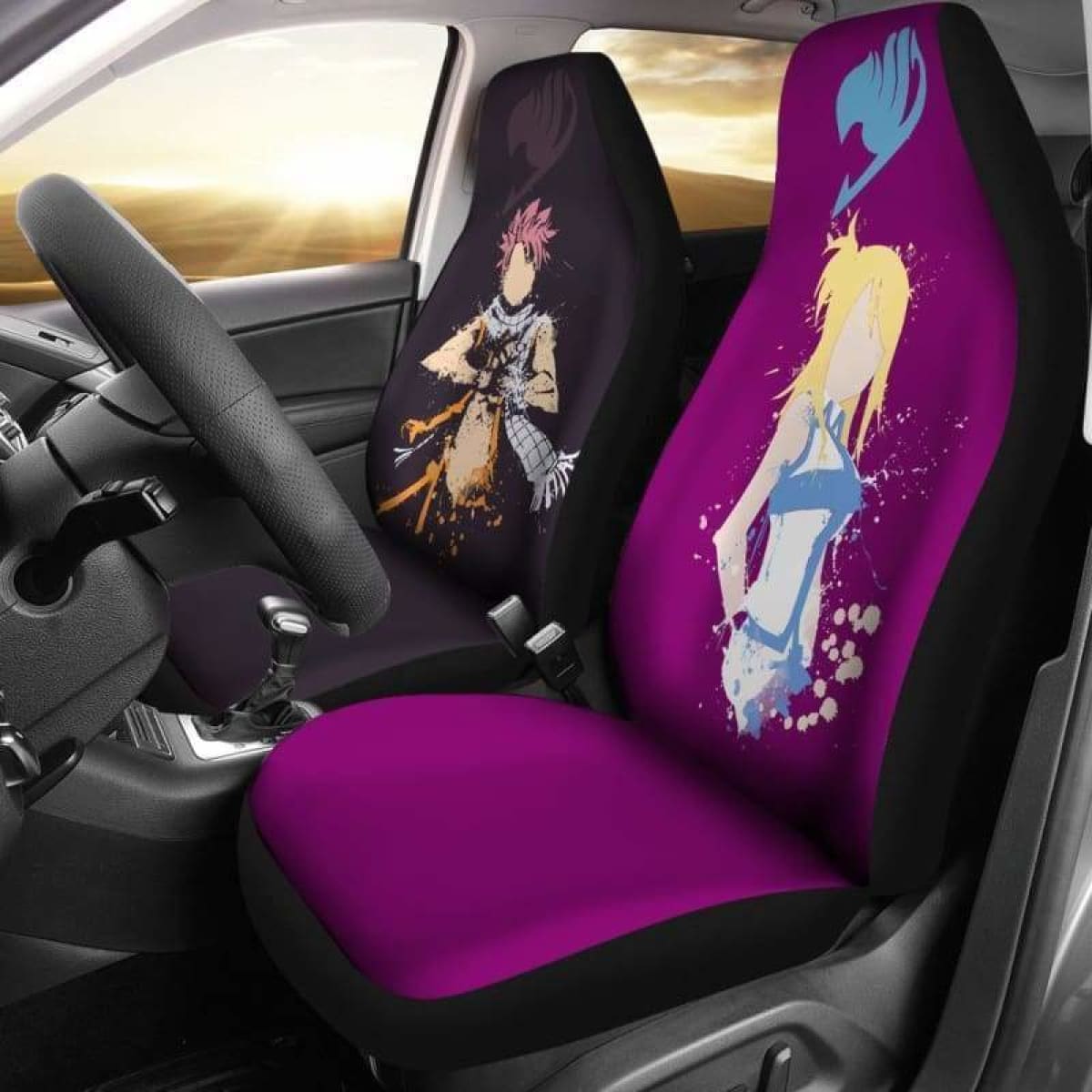 Natsu Lucy Fairy Tail Car Seat Covers Universal Fit 051312