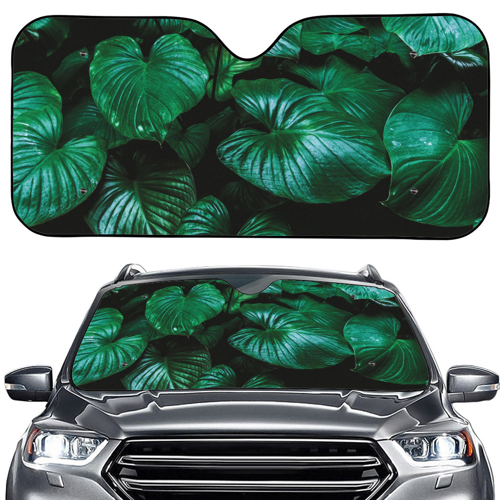 Natural Tropical Leaf Print Car Windshield Sun Shade