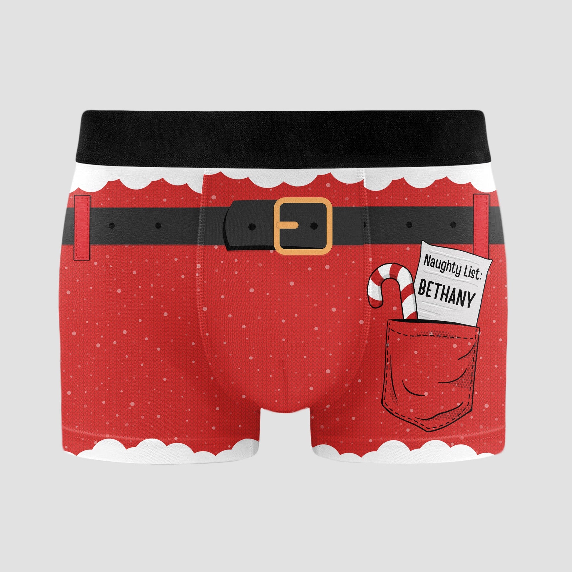 Naughty List Funny Christmas - Personalized Men's Boxer Briefs