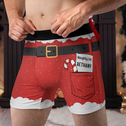 Naughty List Funny Christmas - Personalized Men's Boxer Briefs