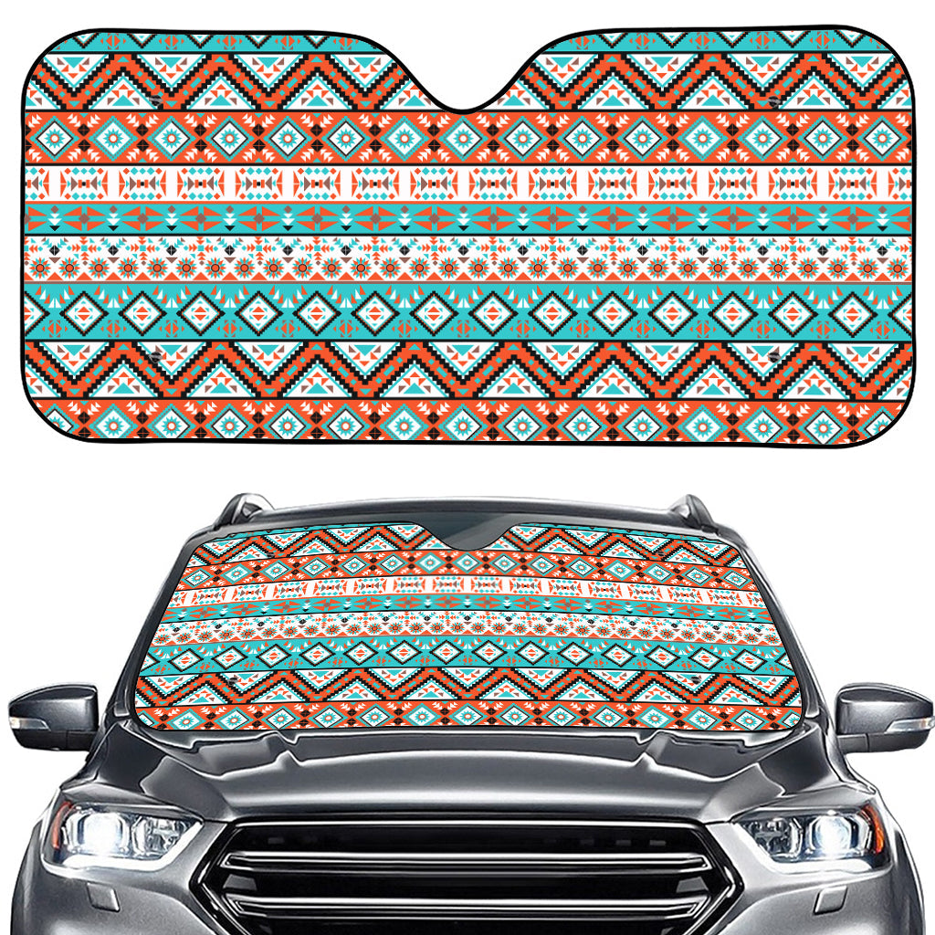 Navajo Geometric Pattern Print Car Windshield Sun Shade