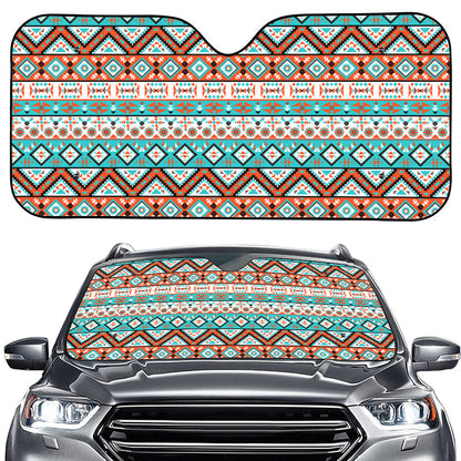Navajo Geometric Pattern Print Car Windshield Sun Shade