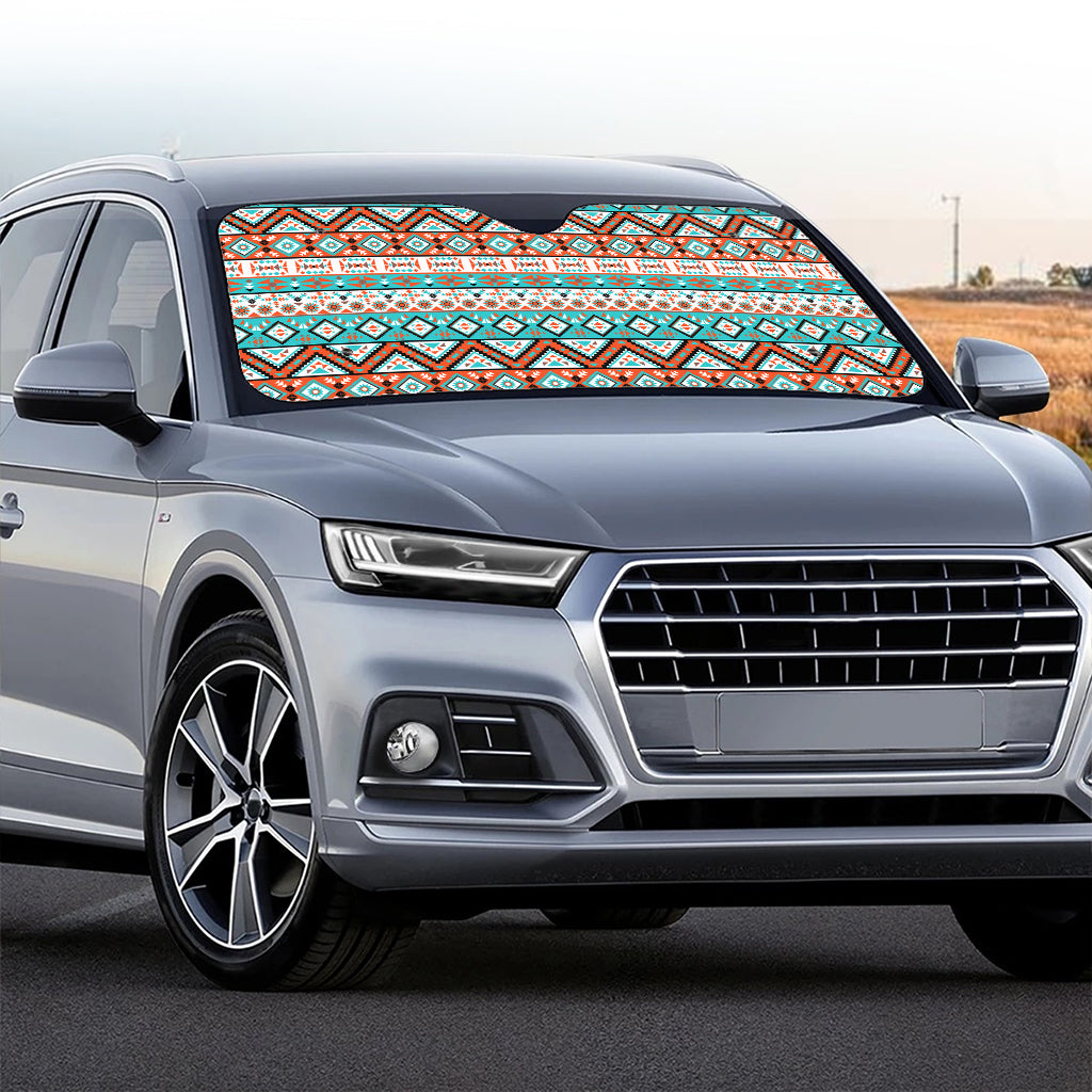 Navajo Geometric Pattern Print Car Windshield Sun Shade