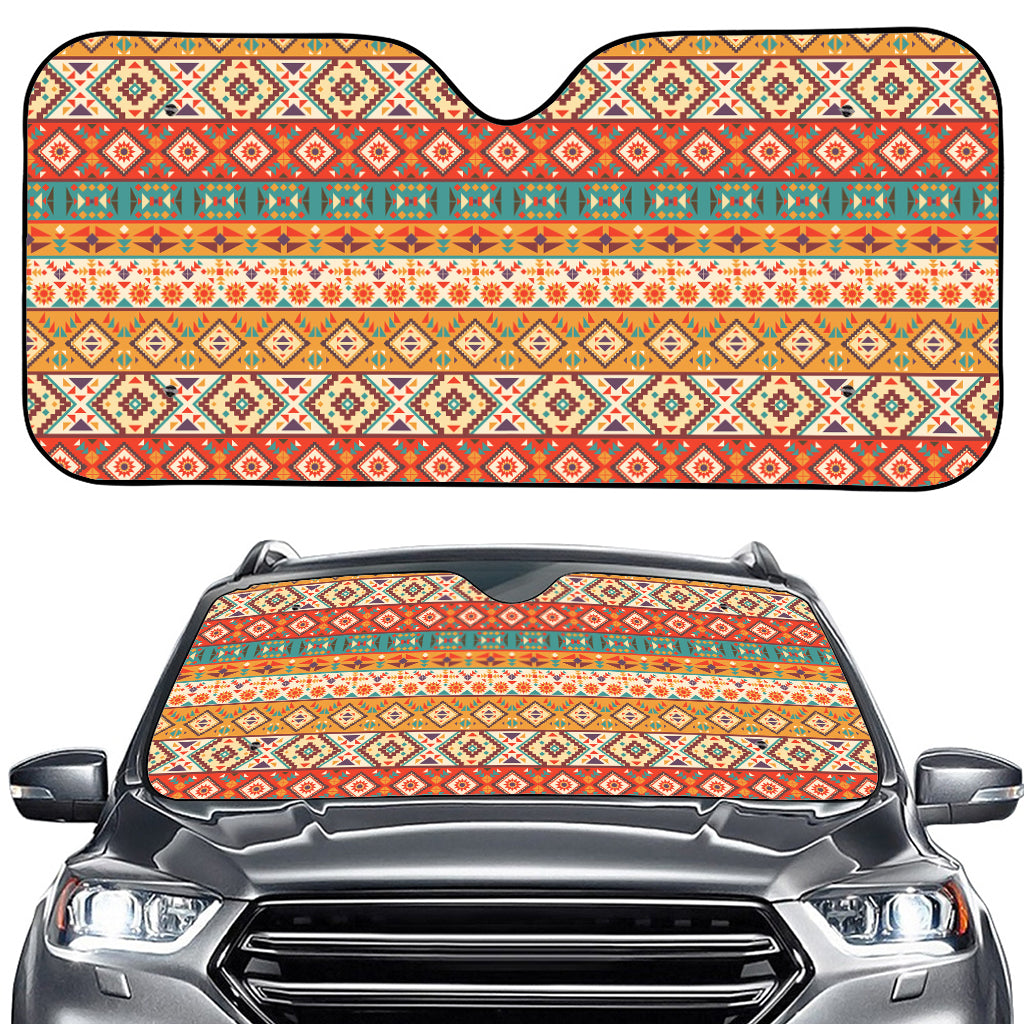 Navajo Native Pattern Print Car Windshield Sun Shade