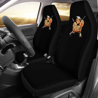 Navy Popeye Design Black Seat Covers Universal Fit 225721