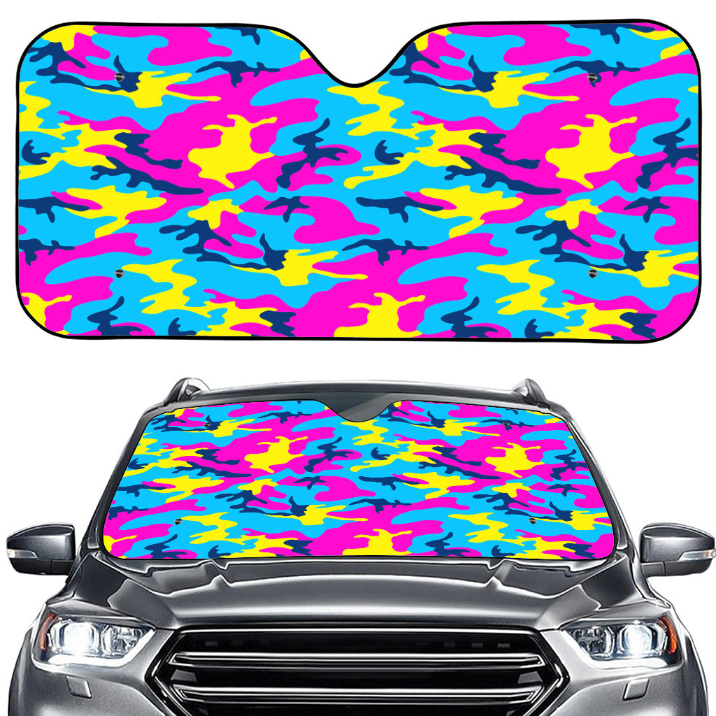 Neon Camouflage Print Car Windshield Sun Shade