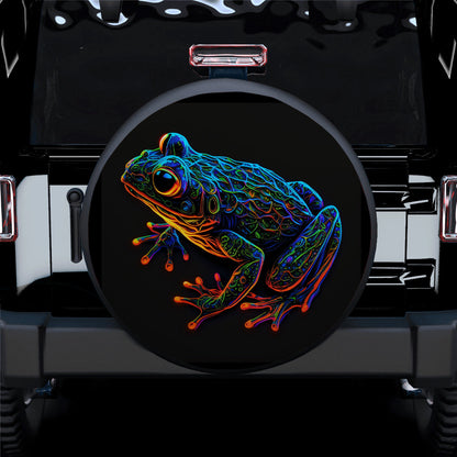 Neon Frog Jeep Car Spare Tire Cover