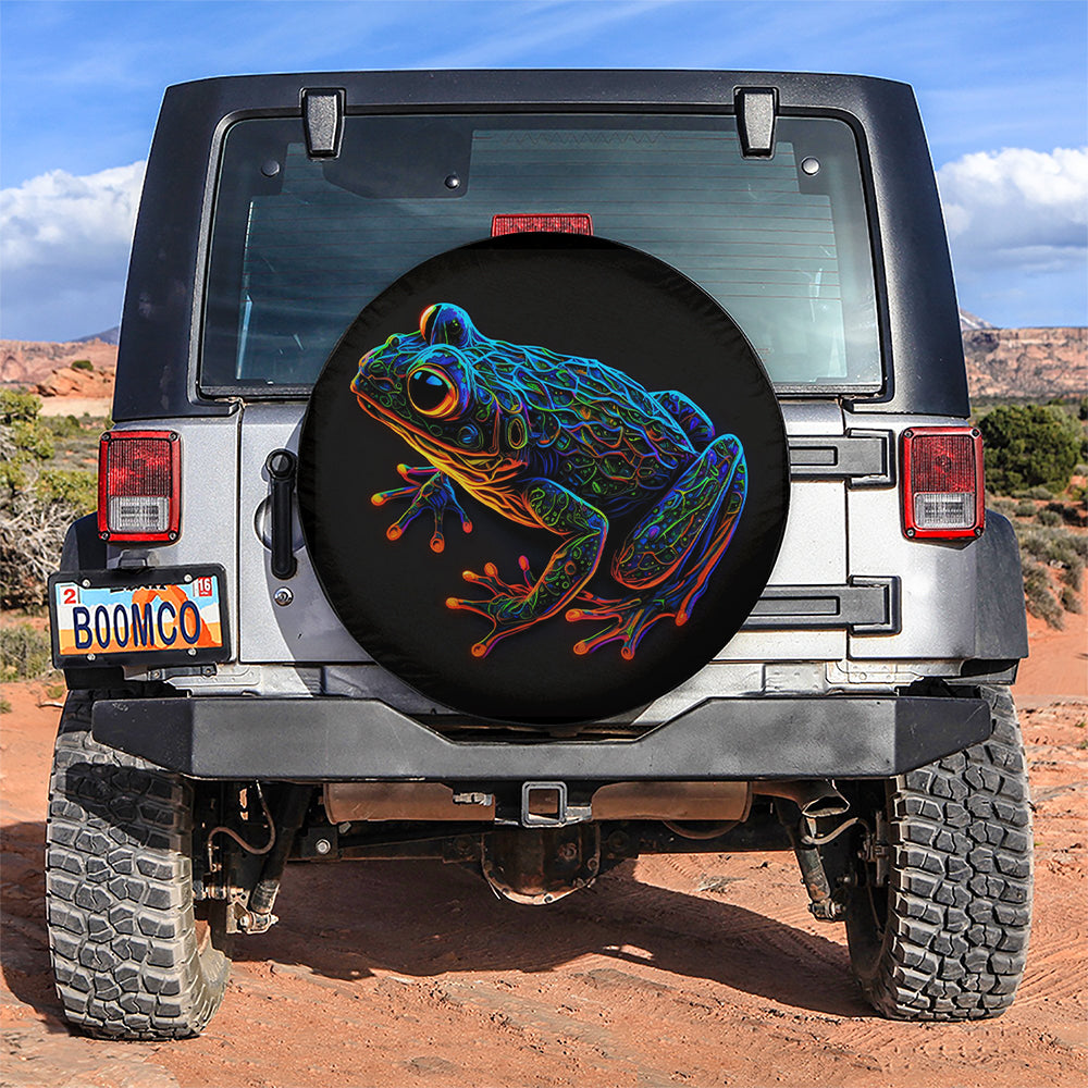 Neon Frog Jeep Car Spare Tire Cover