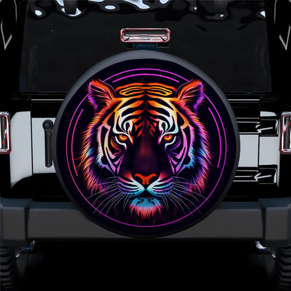 Neon Tiger Car Spare Tire Cover