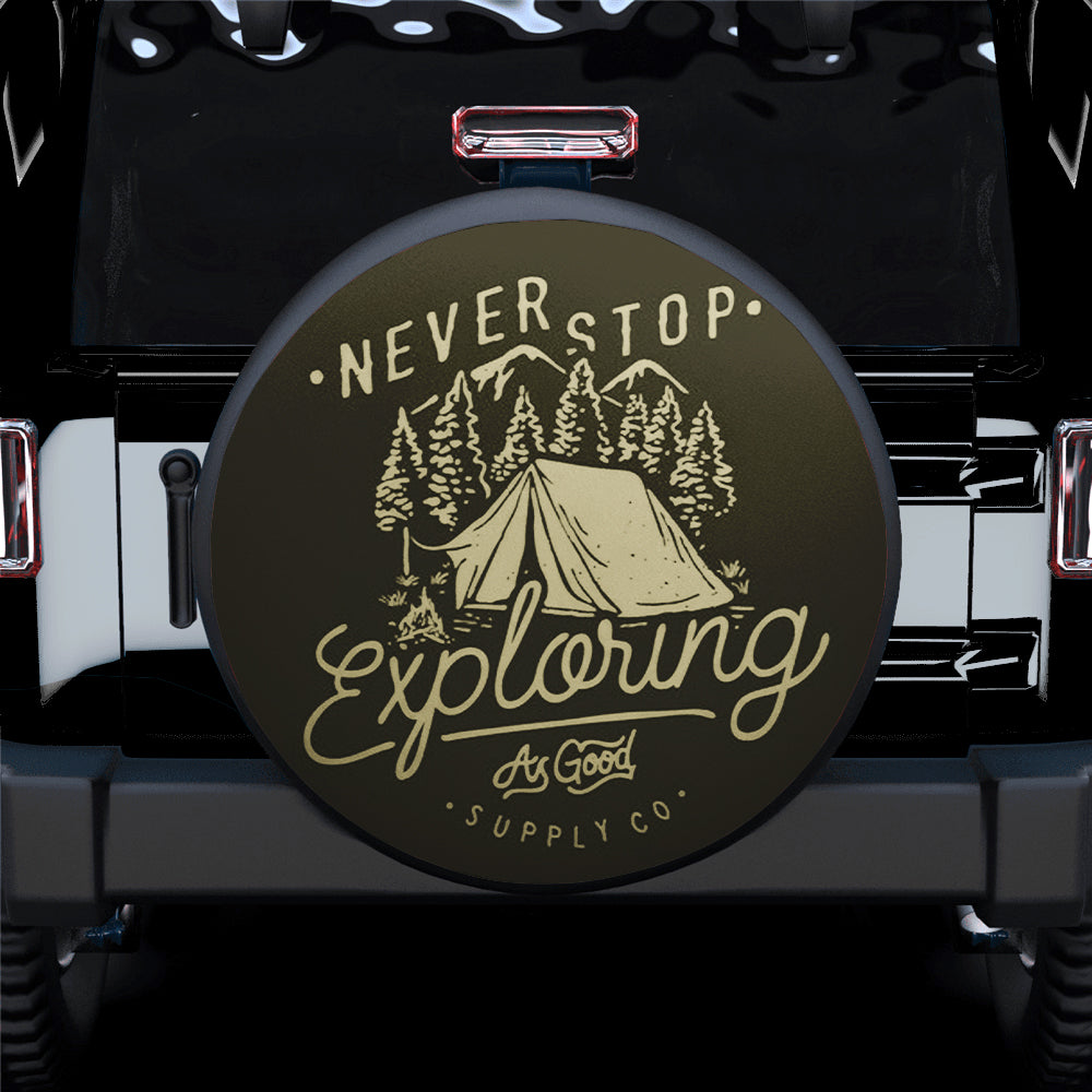 Never Stop Exploring Jeep Car Spare Tire Cover