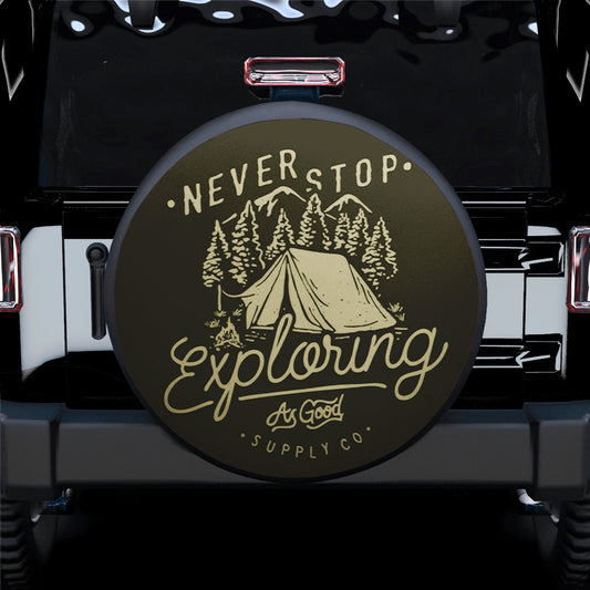Never Stop Exploring Jeep Car Spare Tire Cover
