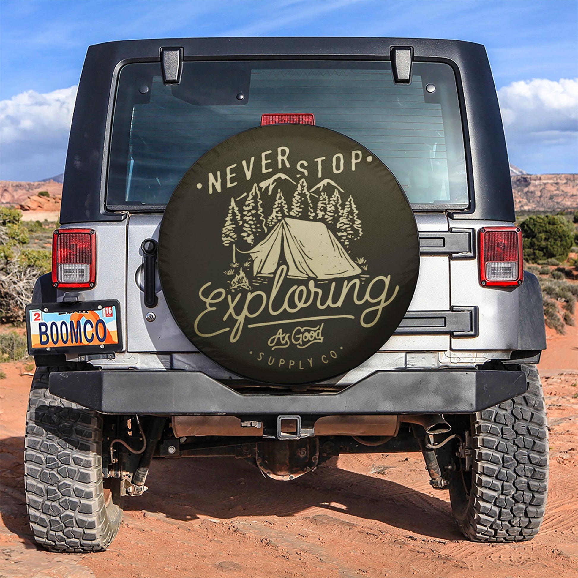 Never Stop Exploring Jeep Car Spare Tire Cover