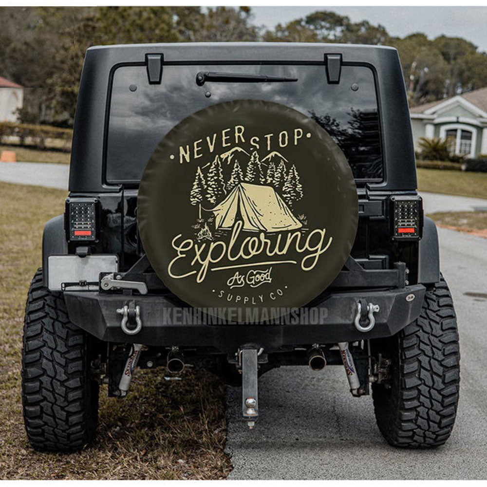 Never Stop Exploring Jeep Car Spare Tire Cover