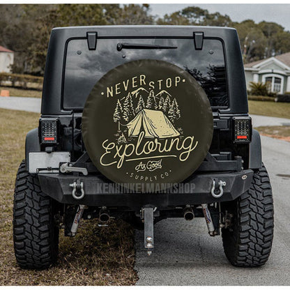 Never Stop Exploring Jeep Car Spare Tire Cover