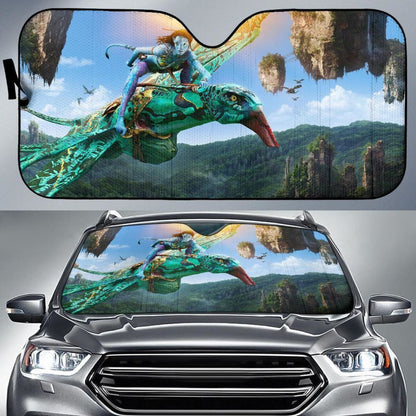 Neytiri Riding Her Ikran Avatar Auto Sun Shade Nh07 Universal Fit 111204