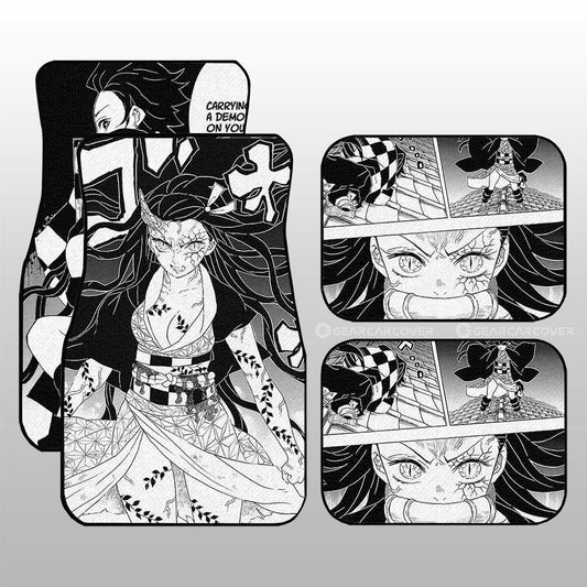 Nezuko Car Floor Mats Custom Kimetsu No Yaiba Manga Car Accessories