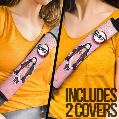 Nezuko Demon Slayers Anime Car Seat Belt Cover Custom Car Accessories