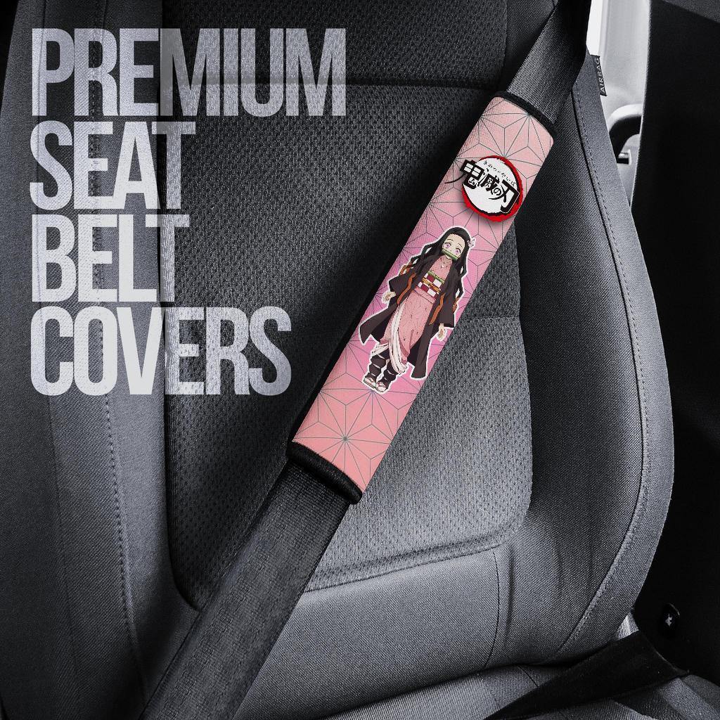 Nezuko Demon Slayers Anime Car Seat Belt Cover Custom Car Accessories