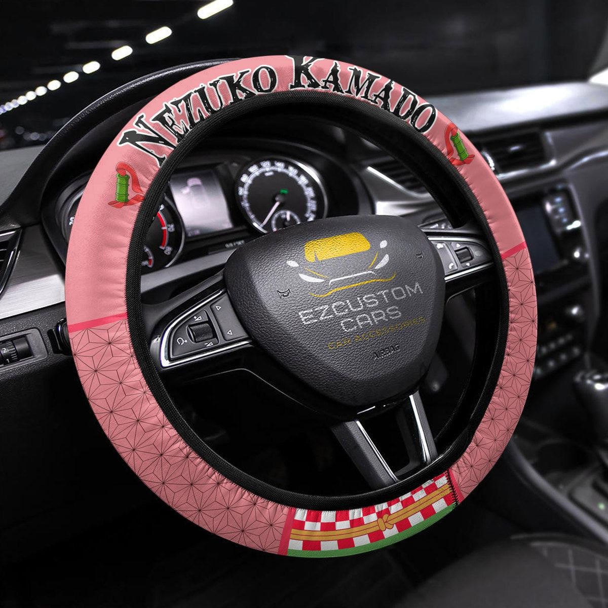 Nezuko Kamado Anime Steering Wheel Cover Custom Anime Demon Slayer Car Accessories