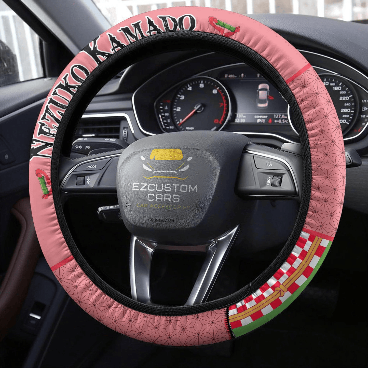 Nezuko Kamado Anime Steering Wheel Cover Custom Anime Demon Slayer Car Accessories