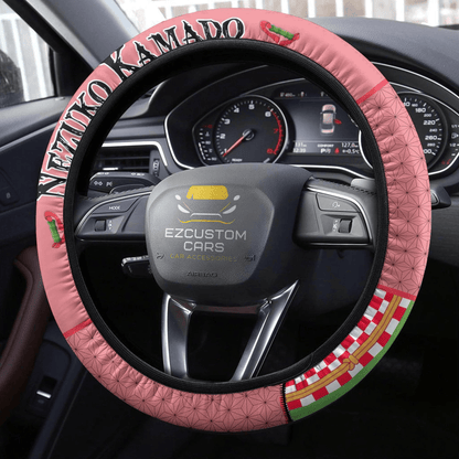 Nezuko Kamado Anime Steering Wheel Cover Custom Anime Demon Slayer Car Accessories