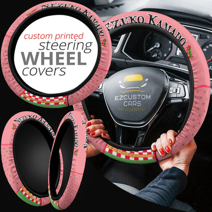 Nezuko Kamado Anime Steering Wheel Cover Custom Anime Demon Slayer Car Accessories