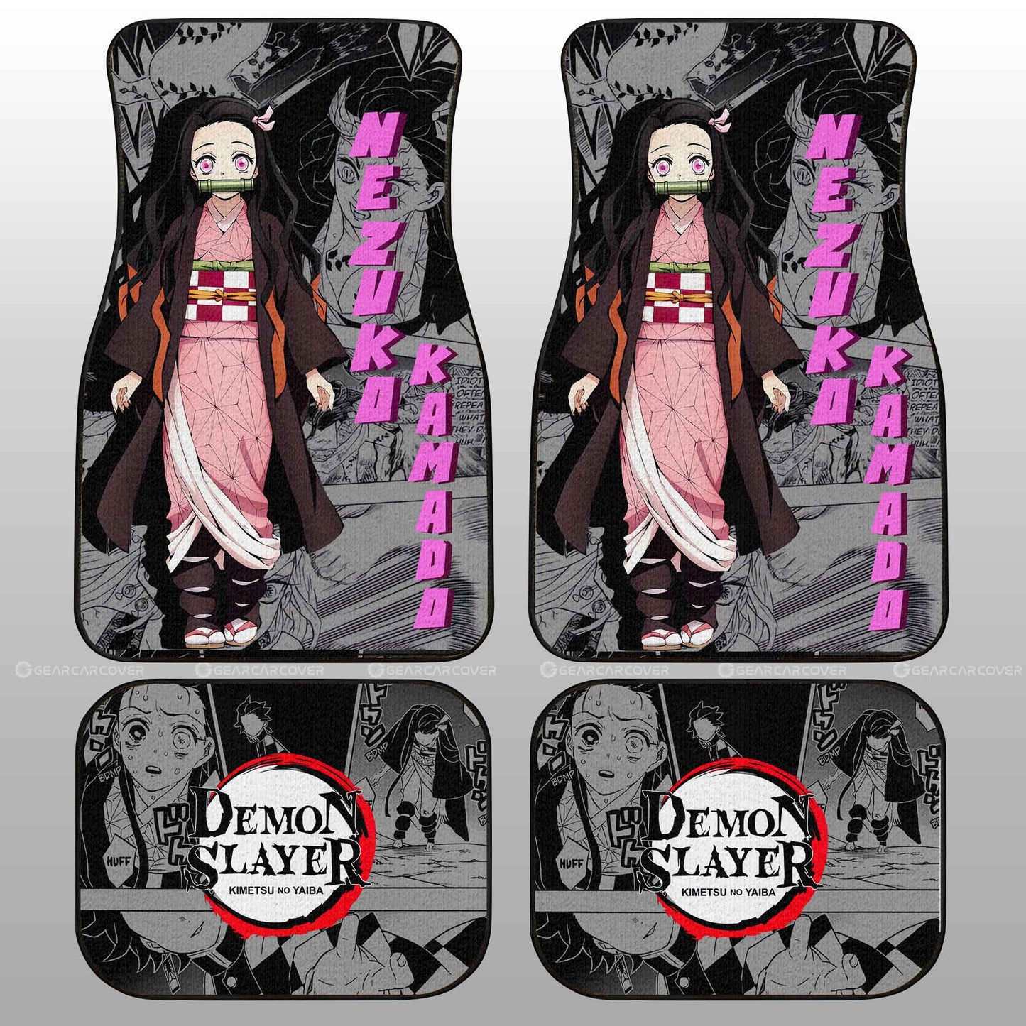 Nezuko Kamado Car Floor Mats Custom Demon Slayer Anime Mix Mangas