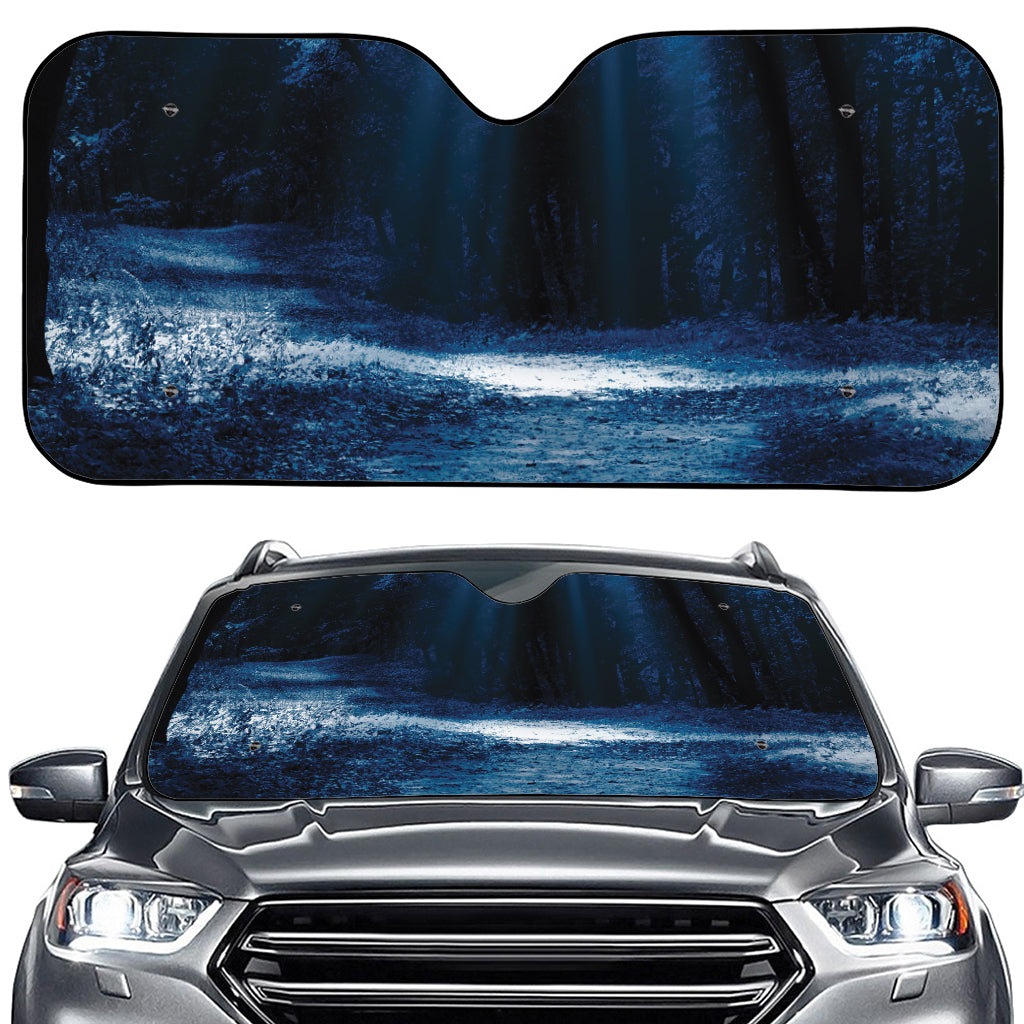 Night Forest And Moonlight Print Car Windshield Sun Shade