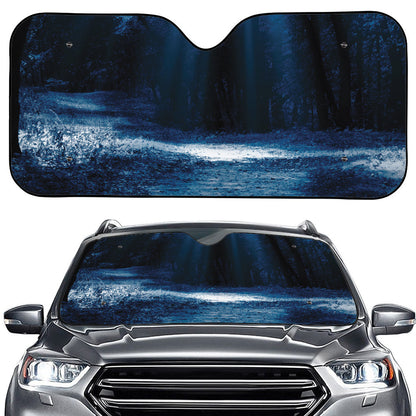 Night Forest And Moonlight Print Car Windshield Sun Shade