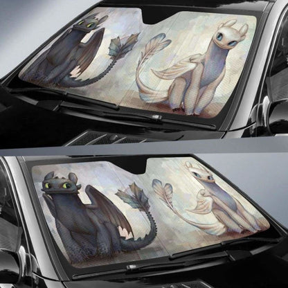 Night Fury And Light Fury Car Auto Sun Shades Universal Fit 051312