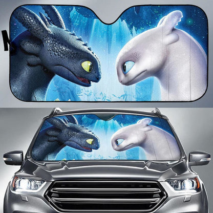 Night Fury And Light Fury Dragon Auto Sun Shade Nh07 Universal Fit 111204