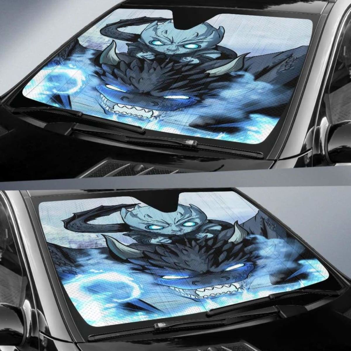 Night King And Ice Dragon Car Auto Sun Shades Universal Fit 051312