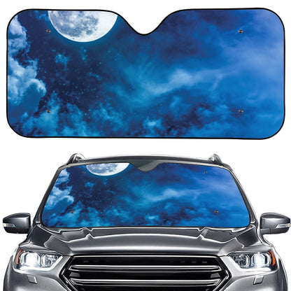 Night Sky And Moonlight Print Car Windshield Sun Shade