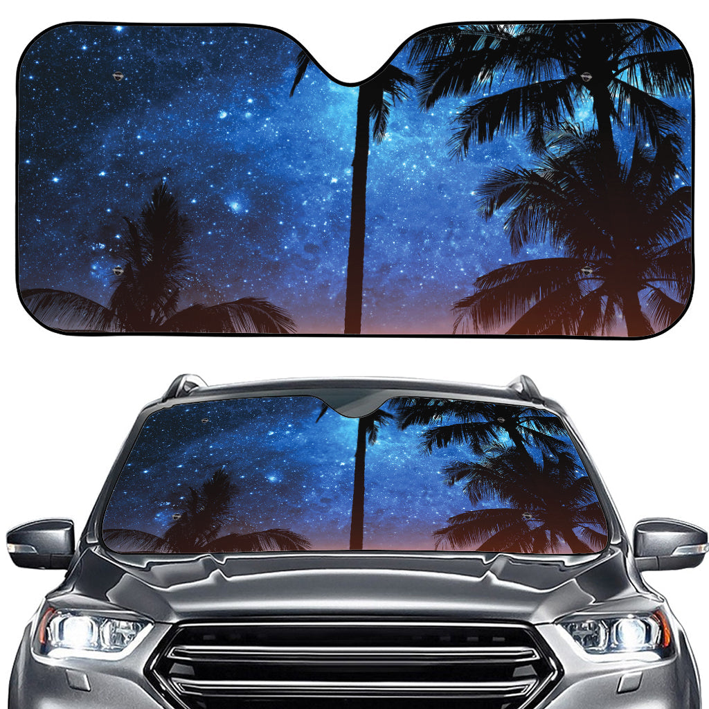 Night Sunset Sky And Palm Trees Print Car Windshield Sun Shade