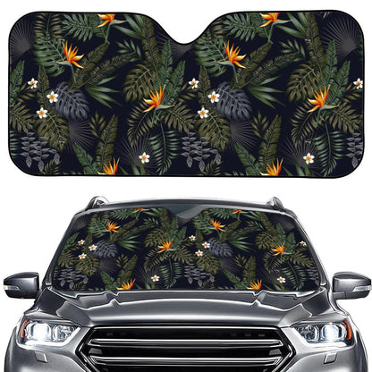 Night Tropical Hawaii Pattern Print Car Windshield Sun Shade