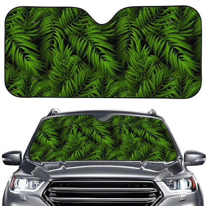 Night Tropical Palm Leaf Pattern Print Car Windshield Sun Shade