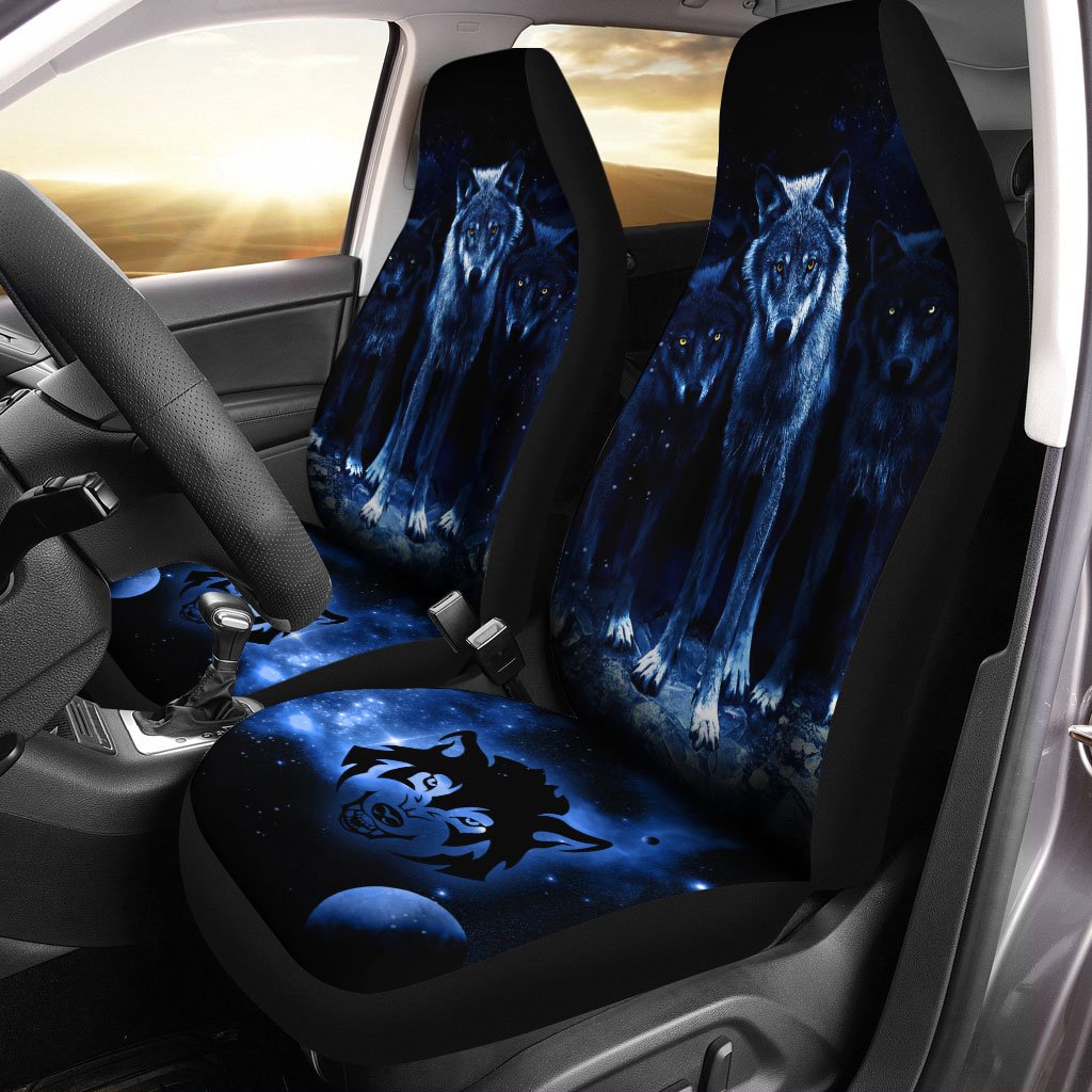 Night Wolf Car Seat Covers Custom Car Interior Accessories