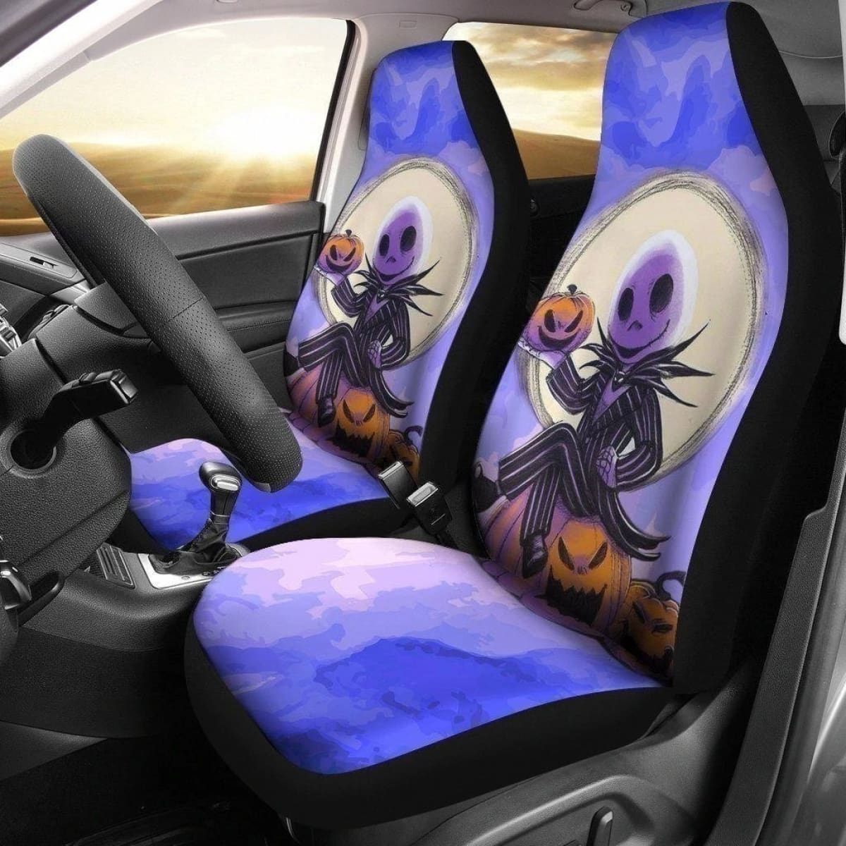 Nightmare Before Christmas Car Seat Covers Cute Pumpkin King Universal Fit 194801