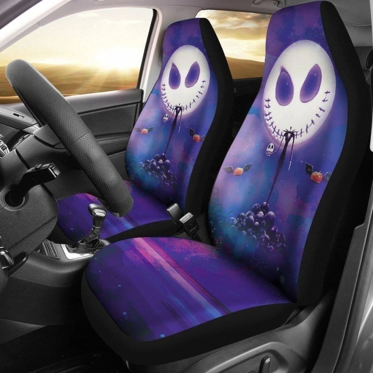 Nightmare Before Christmas Car Seat Covers Jack Face 2 Universal Fit 194801