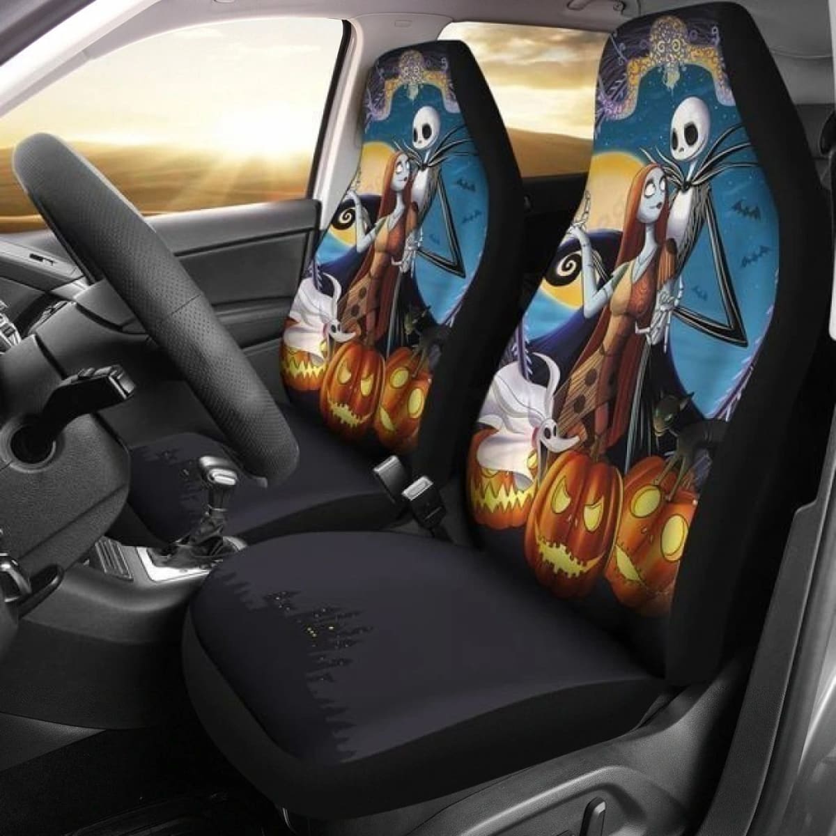 Nightmare Before Christmas Car Seat Covers Jack & Sally 4 Universal Fit 194801