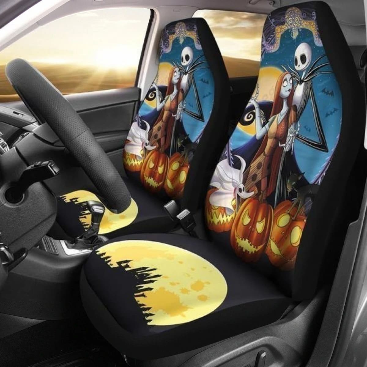 Nightmare Before Christmas Car Seat Covers Jack & Sally 3 Universal Fit 194801
