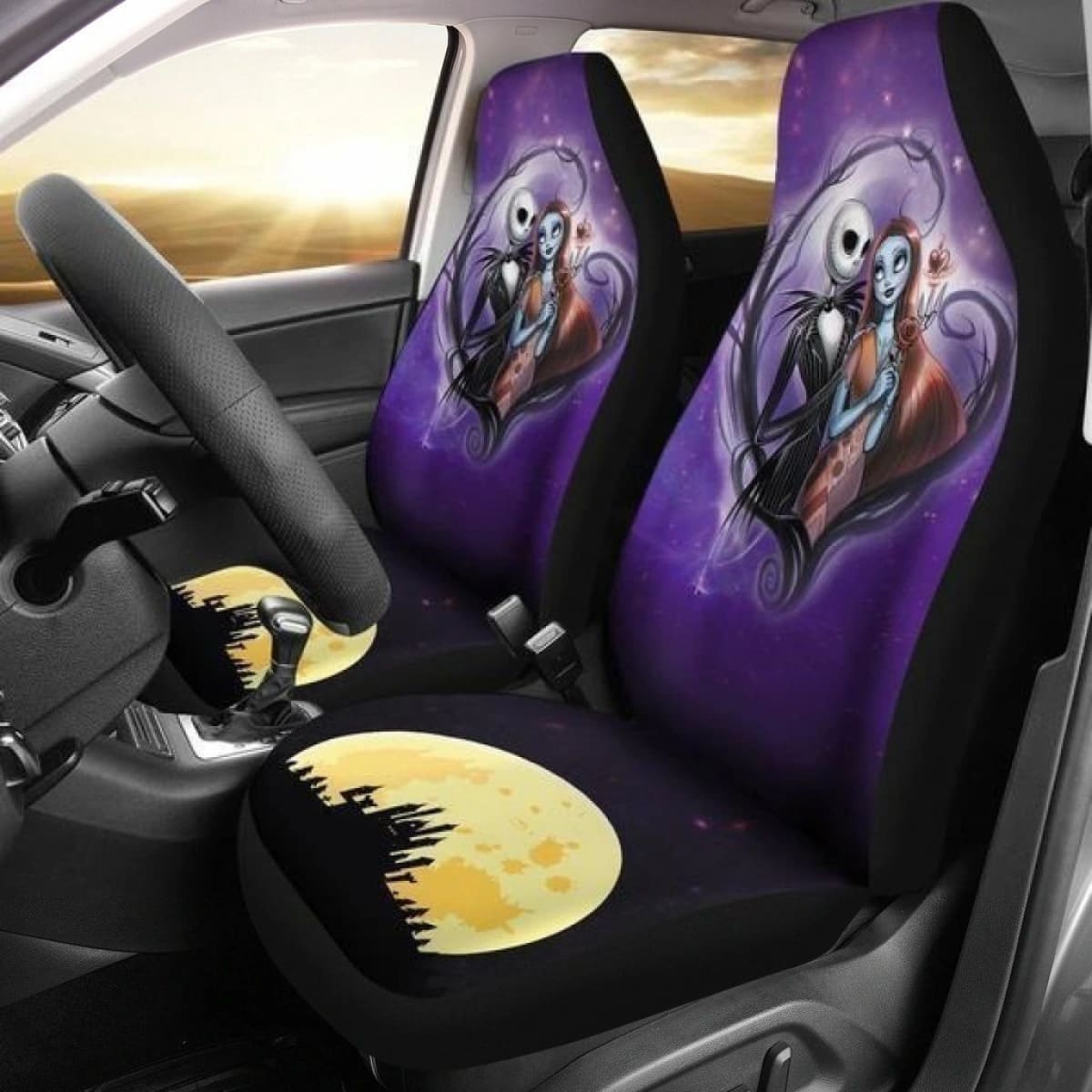 Nightmare Before Christmas Car Seat Covers Jack & Sally 7 Universal Fit 194801