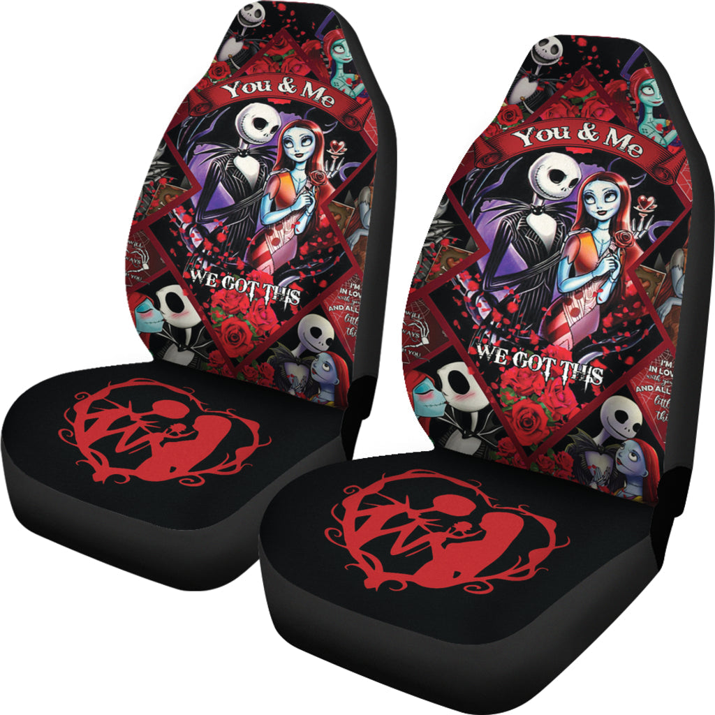Nightmare Before Christmas Car Seat Covers Jack Skellington Loves Sally Car Accessories Ci220930-11