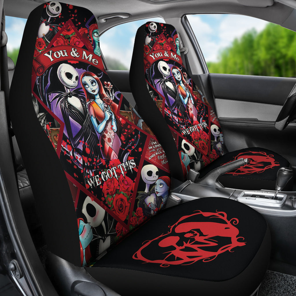 Nightmare Before Christmas Car Seat Covers Jack Skellington Loves Sally Car Accessories Ci220930-11