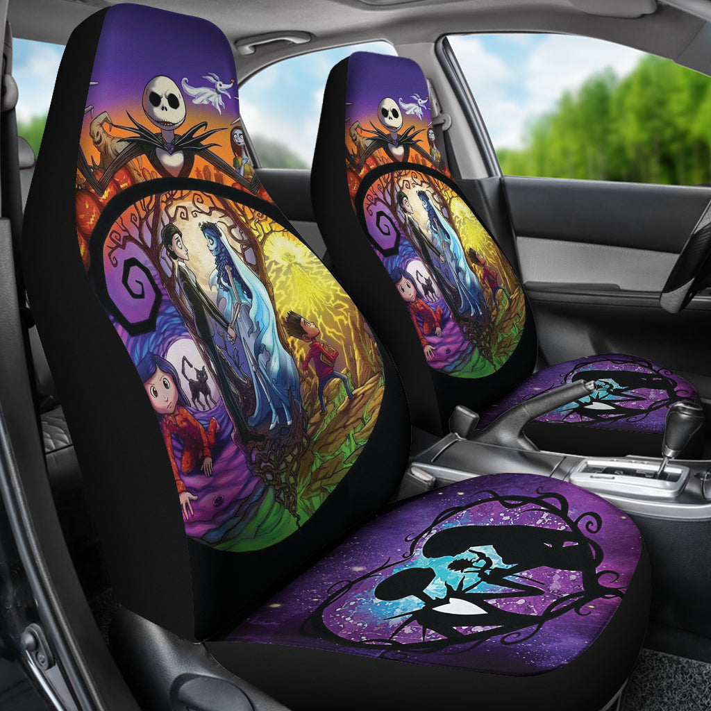 Nightmare Before Christmas Car Seat Covers Tim Burton Jack Sally Car Accessories Ci220930-03
