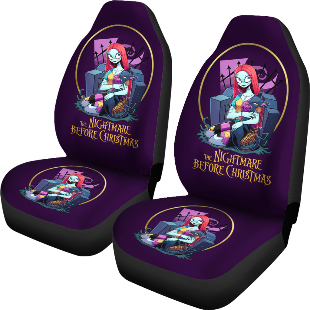 Nightmare Before Christmas Cartoon Car Seat Covers - Beautiful Sally Sitting With Her Cat Seat Covers Ci101401