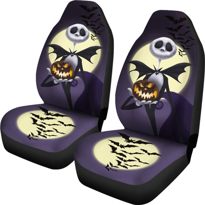 Nightmare Before Christmas Cartoon Car Seat Covers | Cute Cartoon Jack Holding Scary Pumpkin Seat Covers Ci092401